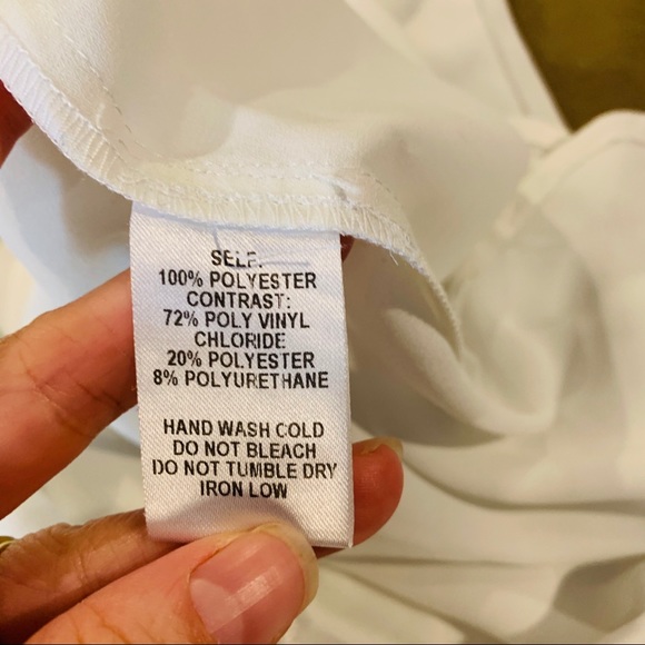 LULU’S White Sheer Faux Leather Trim Blouse - Picture 5 of 6